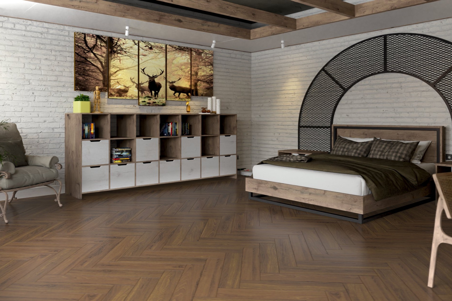 Инженерный паркет «Damy Floor» Ореховый (укладка елочкой) — купить в Братске