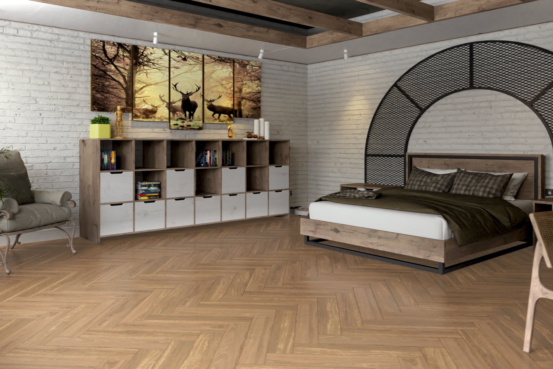 Инженерный паркет «Damy Floor» Натуральный (укладка елочкой) — купить в Братске