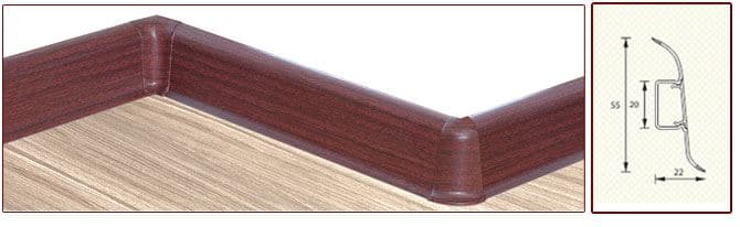 Плинтус "Идеал" пластиковый Комфорт Вишня красная (2500*22*55 мм) — купить в Братске