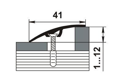 Порожек алюминиевый ПР-06 (1800*41*12 мм)