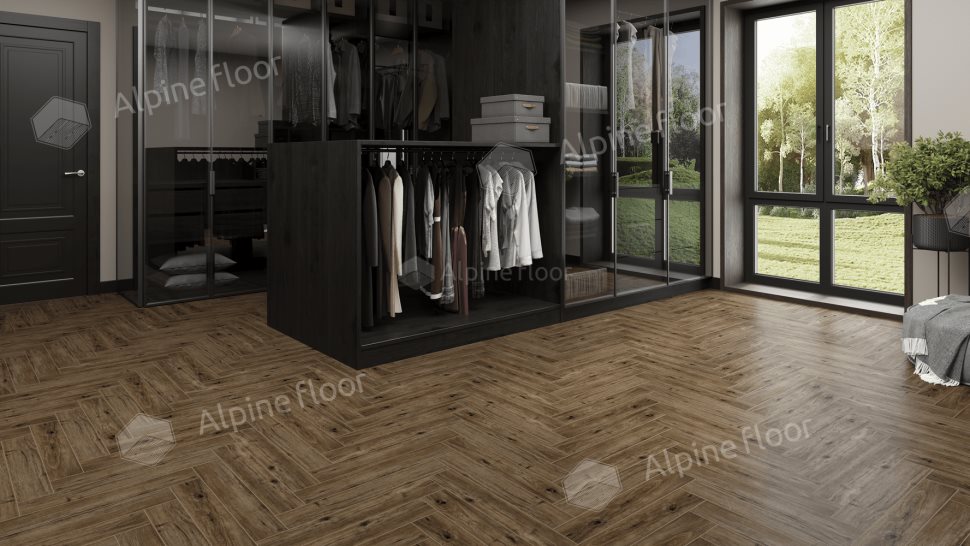 Ламинат "Alpine Floor" Herringbone 12 PRO Дуб Бордо (606*101*12 мм) — купить в Братске
