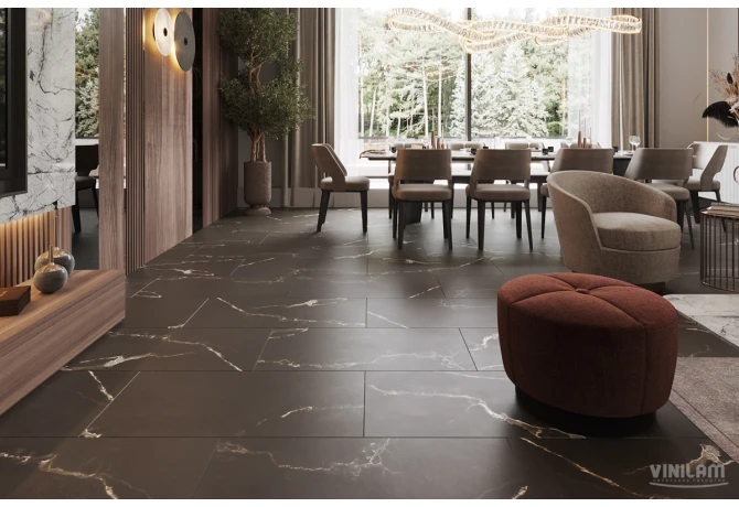 Кварц-винил Эбонитовый Мрамор (914,4*457,2*2,5 мм) — купить в Братске